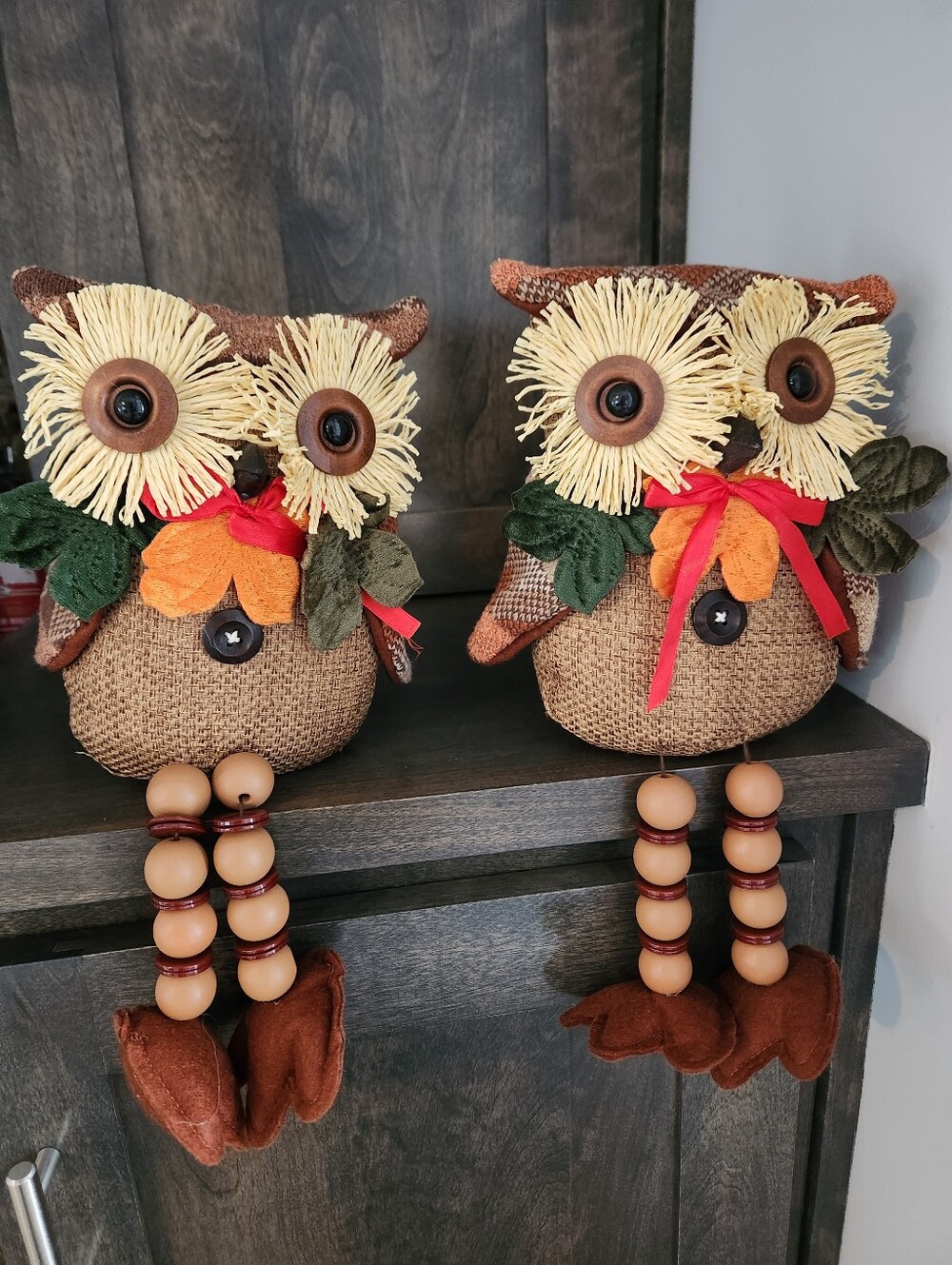 Fall Owl Decor Set Of 2